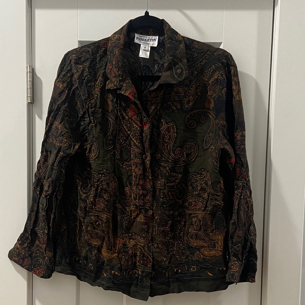 Pendleton Fall Multicolor Paisley Button Down Shi… - image 8